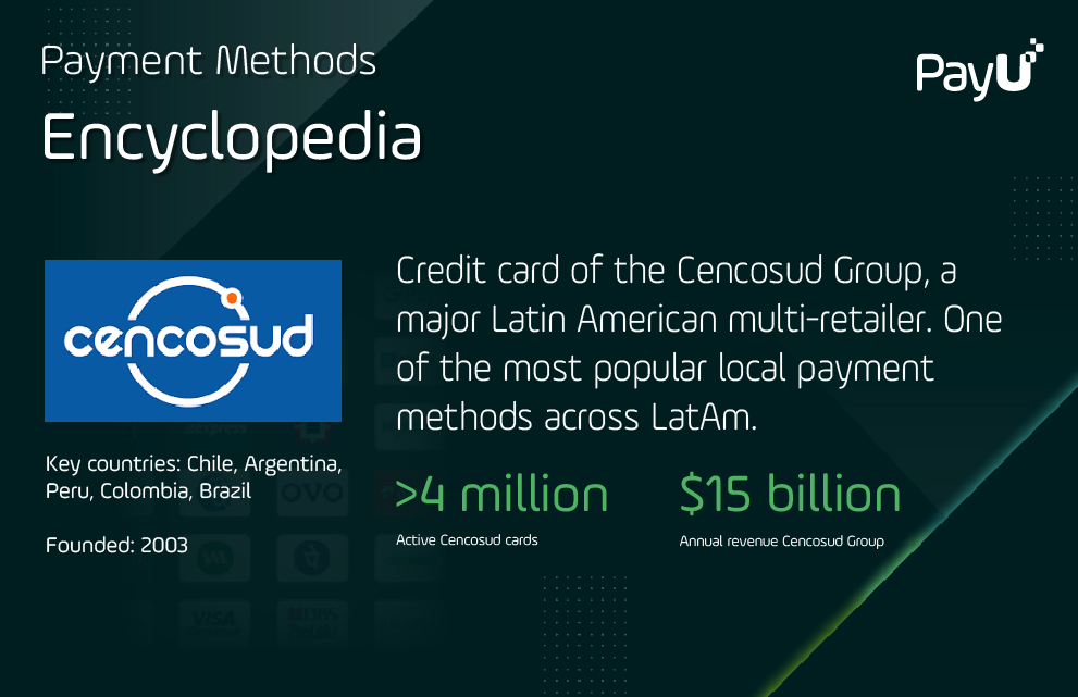 Cencosud infographic PayU payment methods encyclopedia