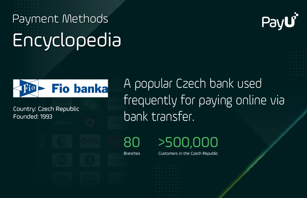 Fio Banka infographic PayU payment methods encyclopedia
