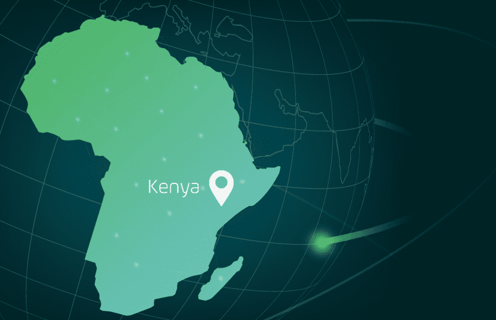 Africa map with Kenya pin