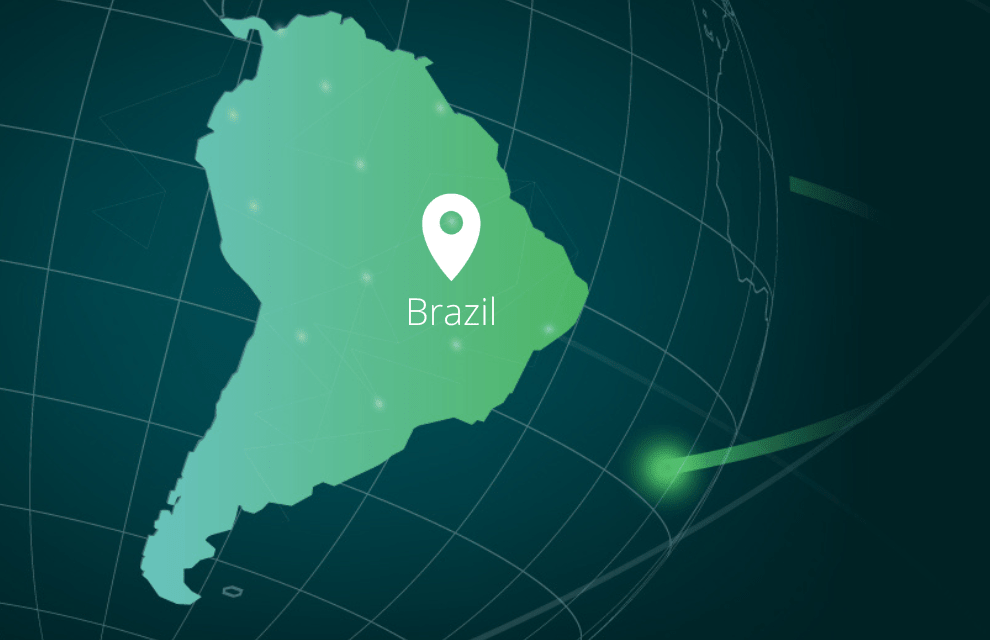 South America image with Brazil on map