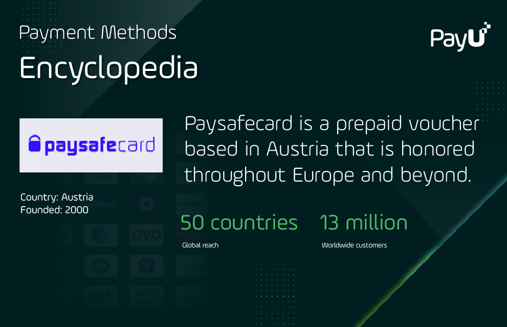 Paysafecard infographic PayU payment methods encyclopedia